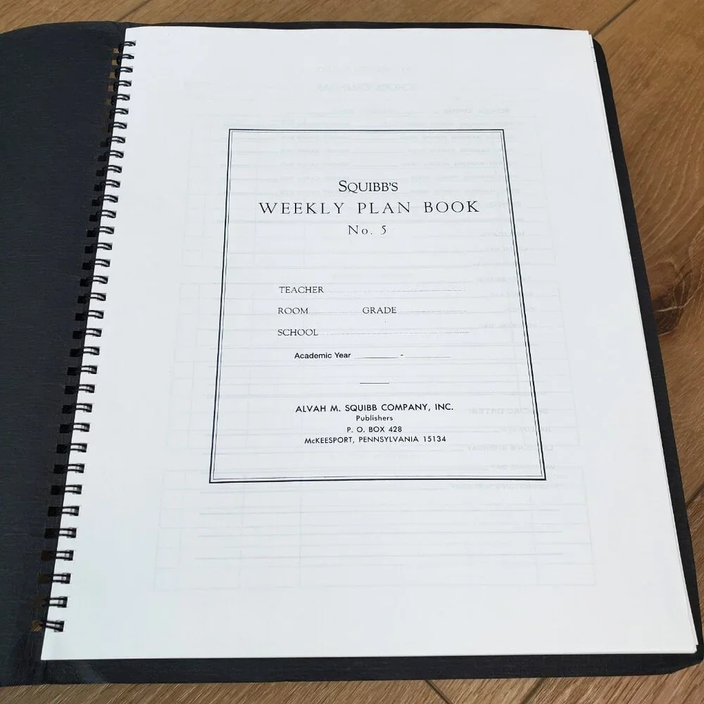 SQUIBBS LESSON PLAN BOOK Vintage Teacher School Planner Blank No 5 Maroon Daily